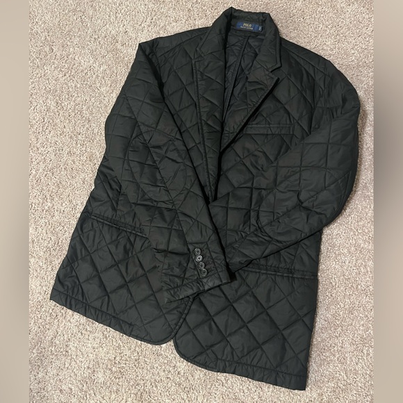 Polo Ralph Lauren Men's Large Quilted Blazer Jacket RRL Sport Coat in Black XL - Picture 2 of 9